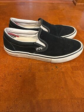 Vans Slip-On Canvas Loafers - Black & White size 10.5